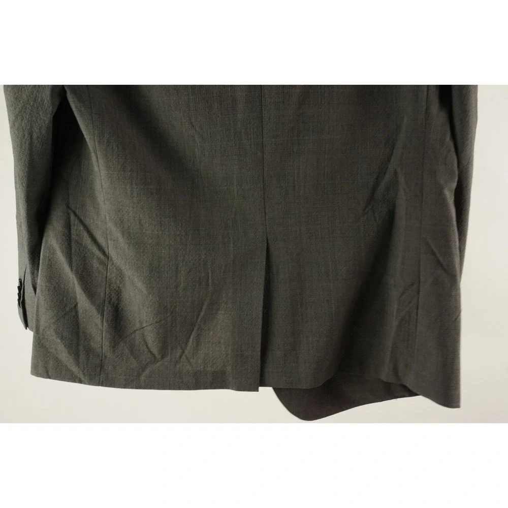 Banana Republic Smart-Weight Performance‎ Wool Seersucker Men's 44R Gray Plaid